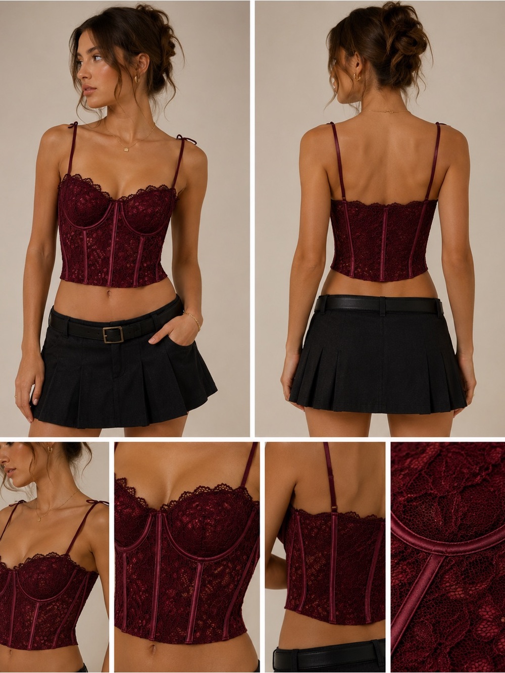 Altered State Elegant Lace Burgundy Corset